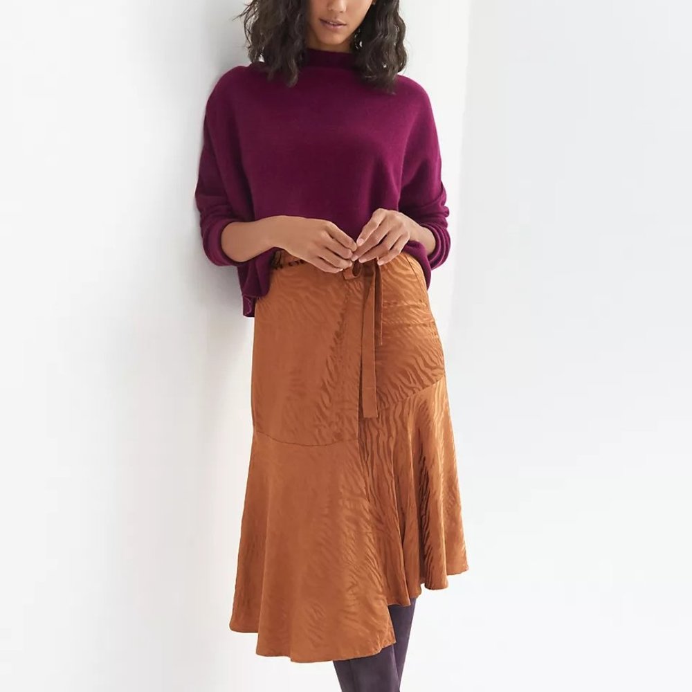 Anthropologie Maeve Tamra Jacquard Midi Skirt 6